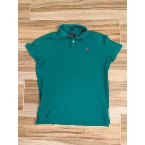 Abercrombie & Fitch Mens Muscle Fit Polo Shirt Teal Green Red Moose Logo XXL